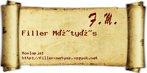 Filler Mátyás névjegykártya